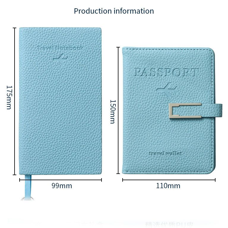 Black Travel Passport Holder and Notebook Gift Set with Luggage Tag & Metal view 6