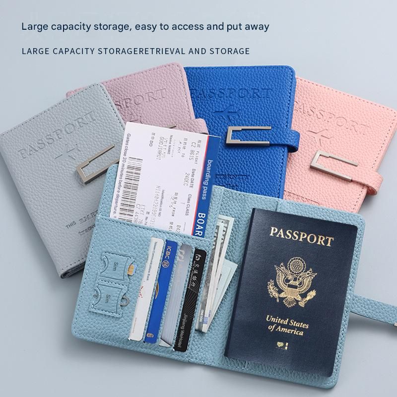 Red Travel Passport Holder and Notebook Gift Set with Luggage Tag & Metal Pen view 2