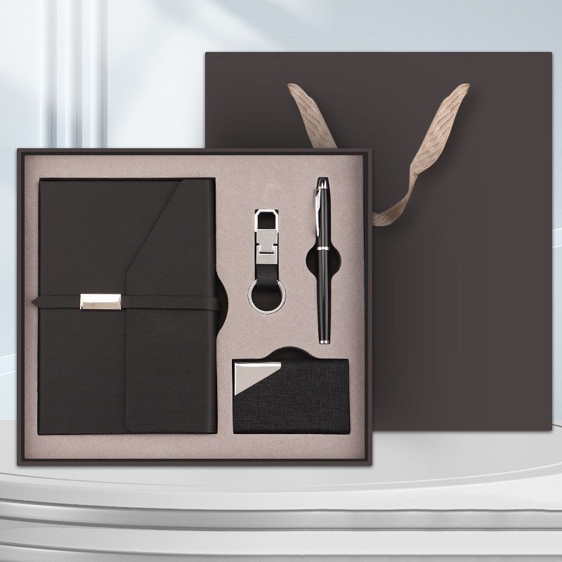 Black Executive A5 Notebook Gift Set with Metal Pen
