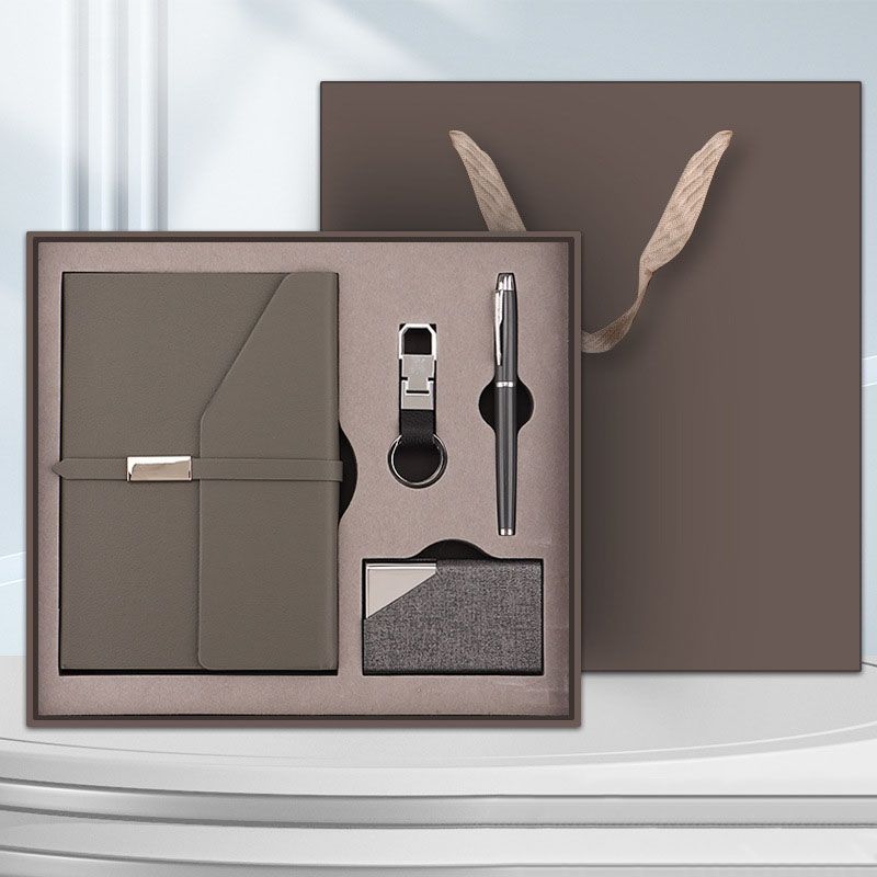 Gray Executive A5 Notebook Gift Set with Metal Pen