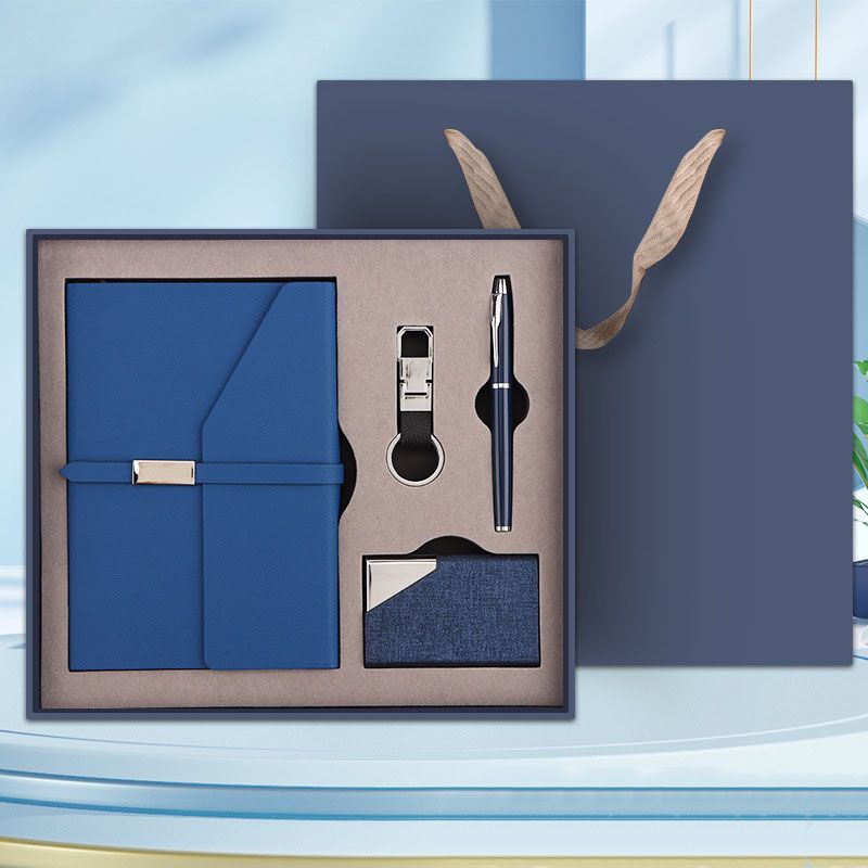 Blue Executive A5 Notebook Gift Set with Metal Pen