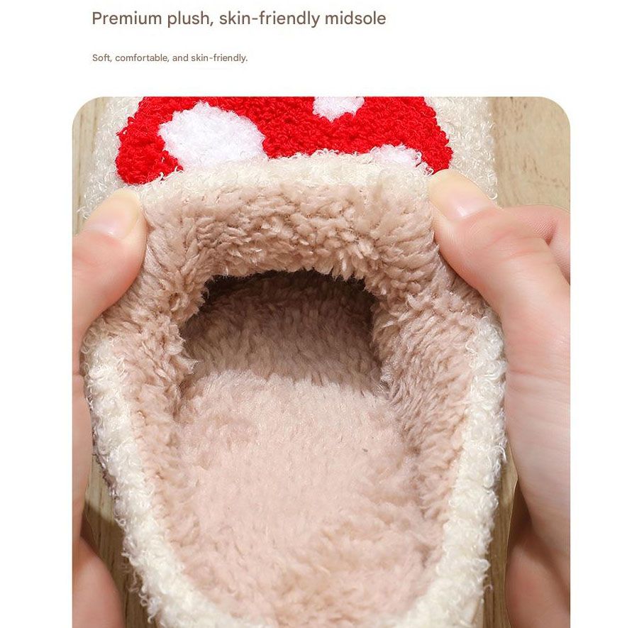 Mushroom-Themed Plush Slippers & Bubble Fleece Throw Blanket Set — A Cozy view 7