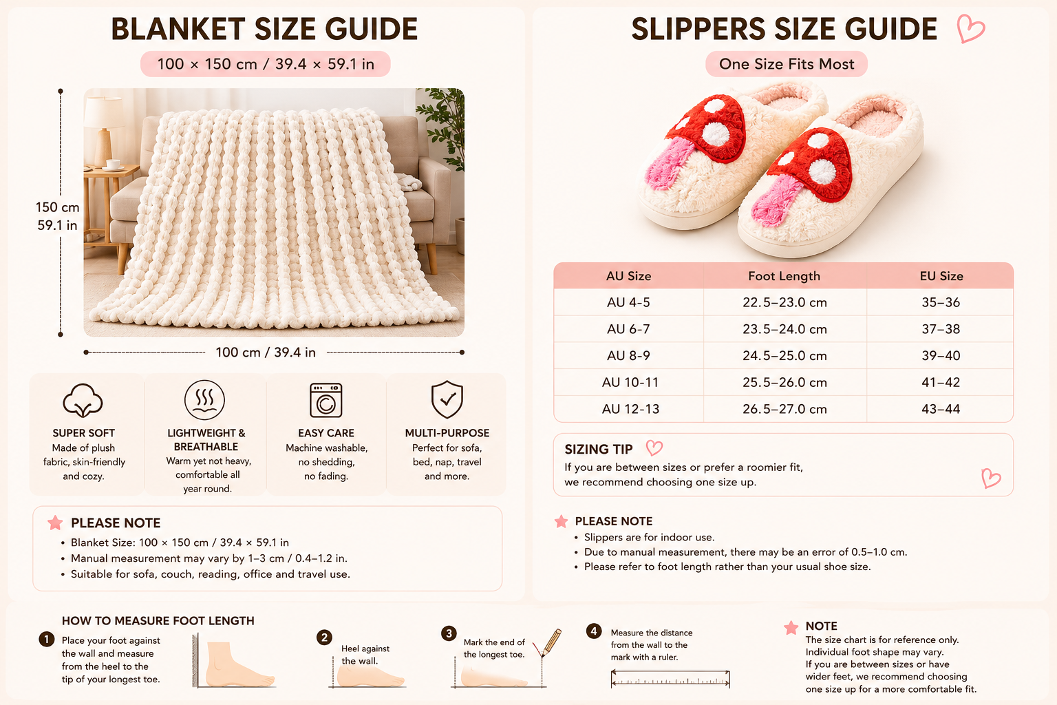 Mushroom-Themed Plush Slippers & Bubble Fleece Throw Blanket Set — A Cozy view 4