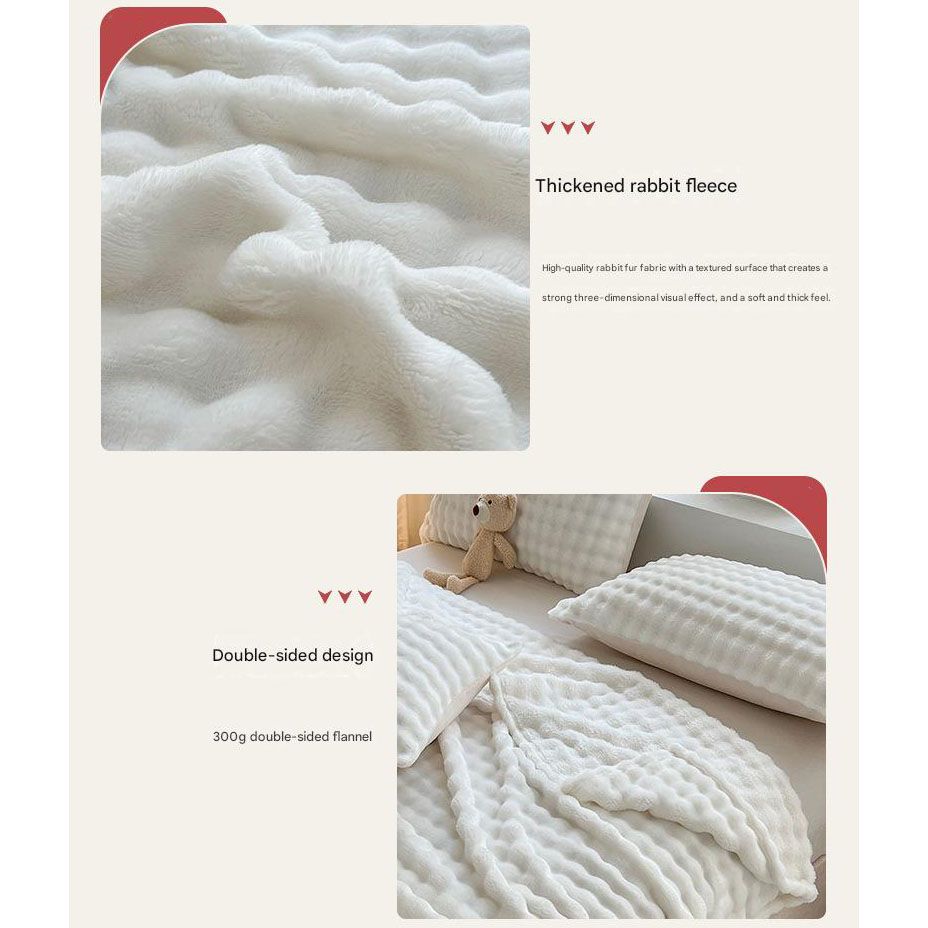 Mushroom-Themed Plush Slippers & Bubble Fleece Throw Blanket Set — A Cozy view 5