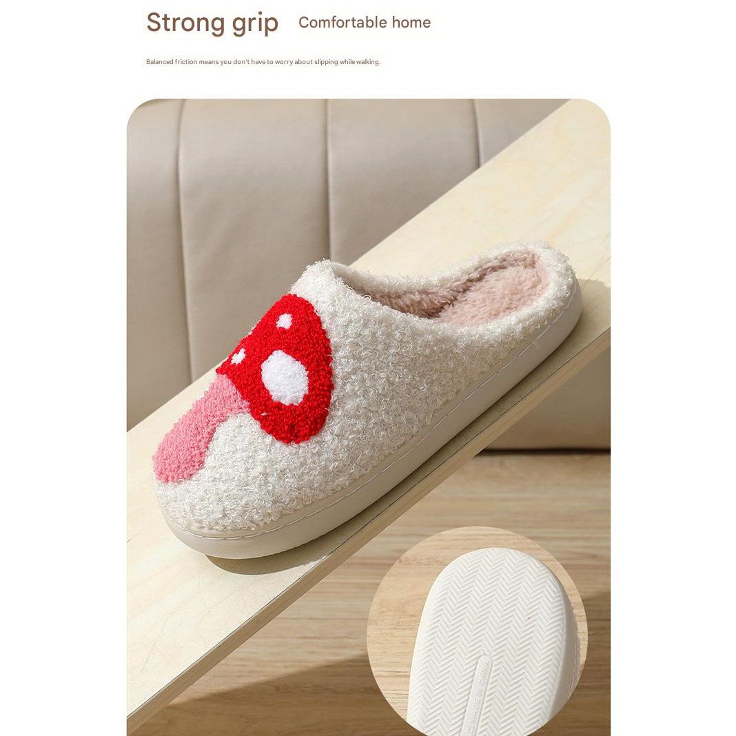 Mushroom-Themed Plush Slippers & Bubble Fleece Throw Blanket Set — A Cozy view 8