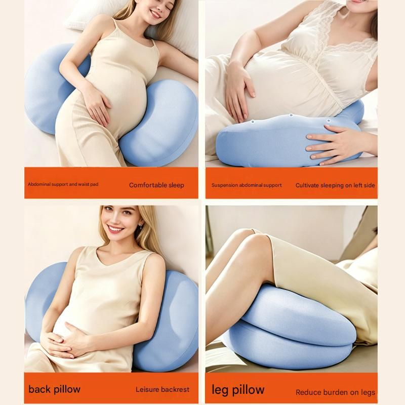 Grey Memory Foam Pregnancy Support Pillow for Side Sleeping view 2