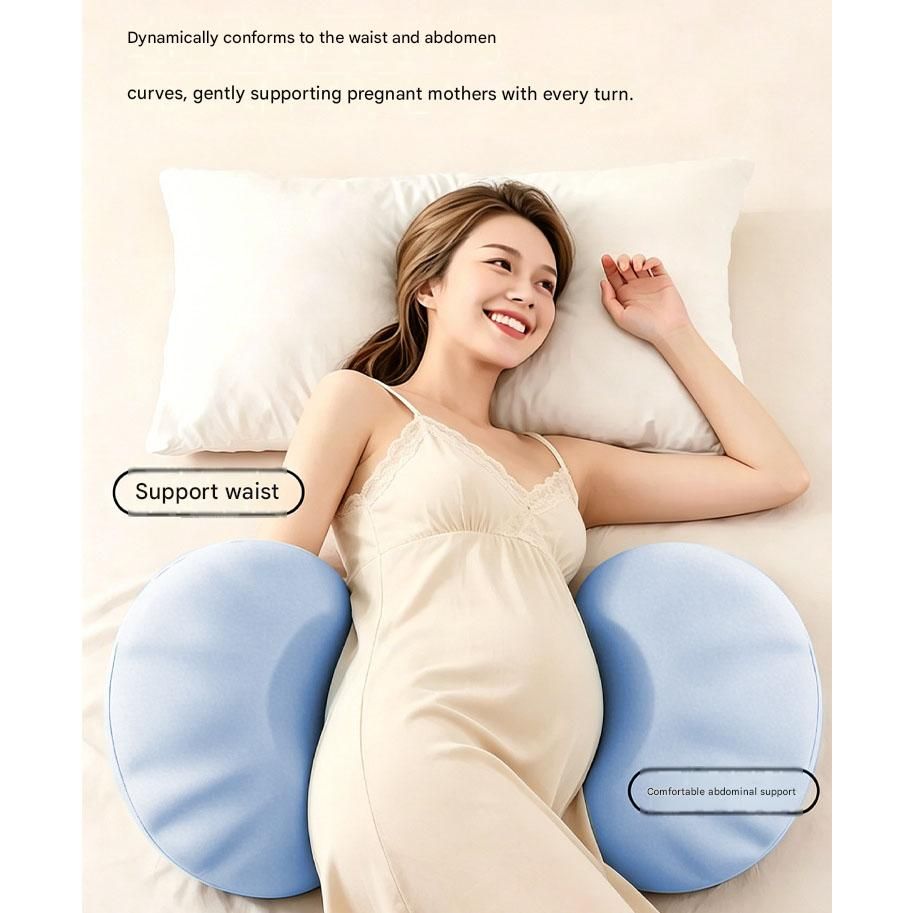 Grey Memory Foam Pregnancy Support Pillow for Side Sleeping view 3