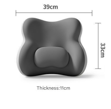 Two-tone Beige-Gray Ergonomic Memory Foam Lumbar Support Cushion for Office Chair view 8
