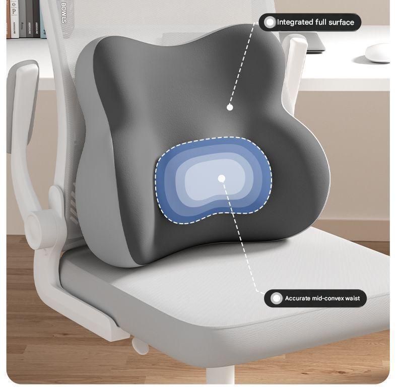 Two-tone Gray Ergonomic Memory Foam Lumbar Support Cushion for Office Chair view 3