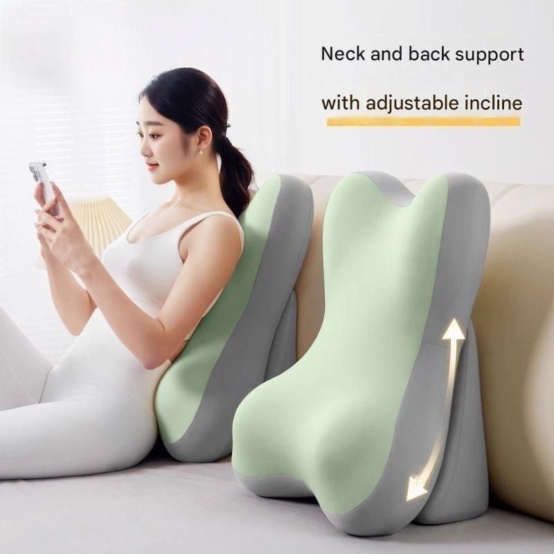 Gray Memory Foam Reading Pillow & Back Support Cushion with Adjustable Wedge view 4