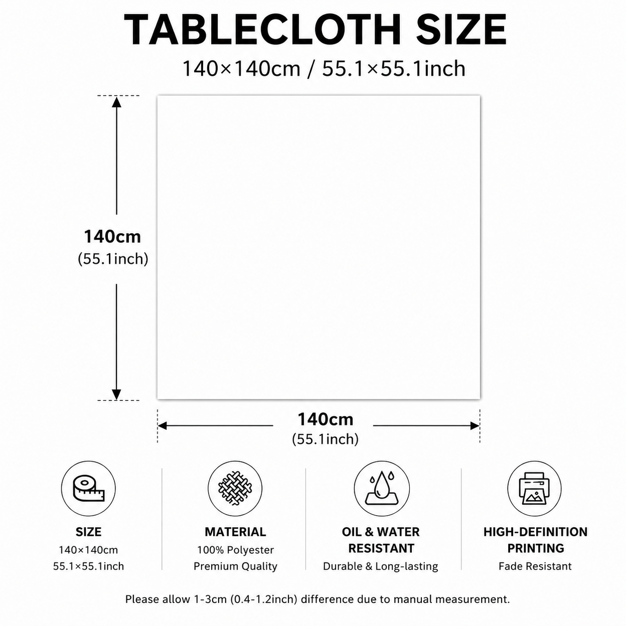 Christmas Waterproof Tablecloth (Christmas Collection Edition)140 x 140cm view 4