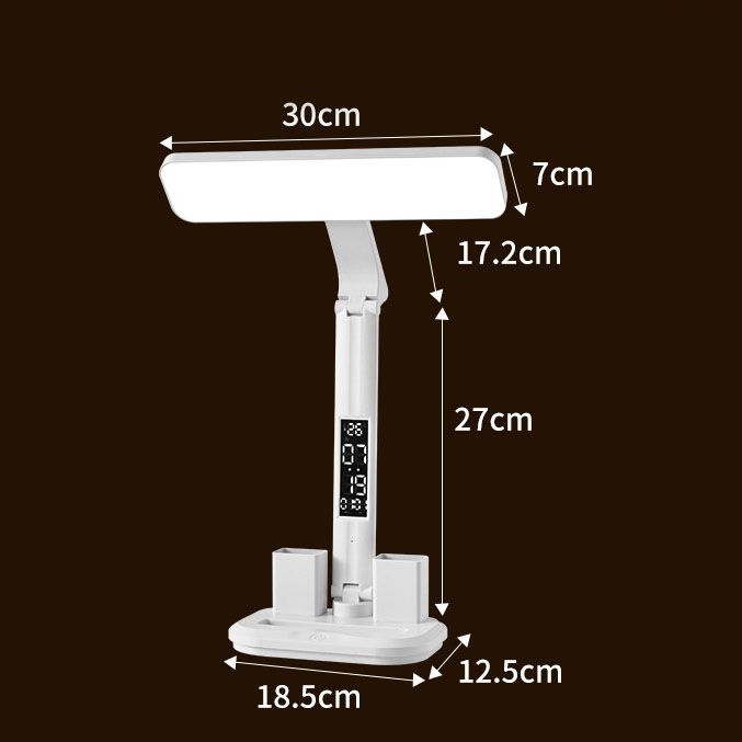 White 360 Degree Rotating Tablet Stand and Foldable LED Desk Lamp Study Set view 6