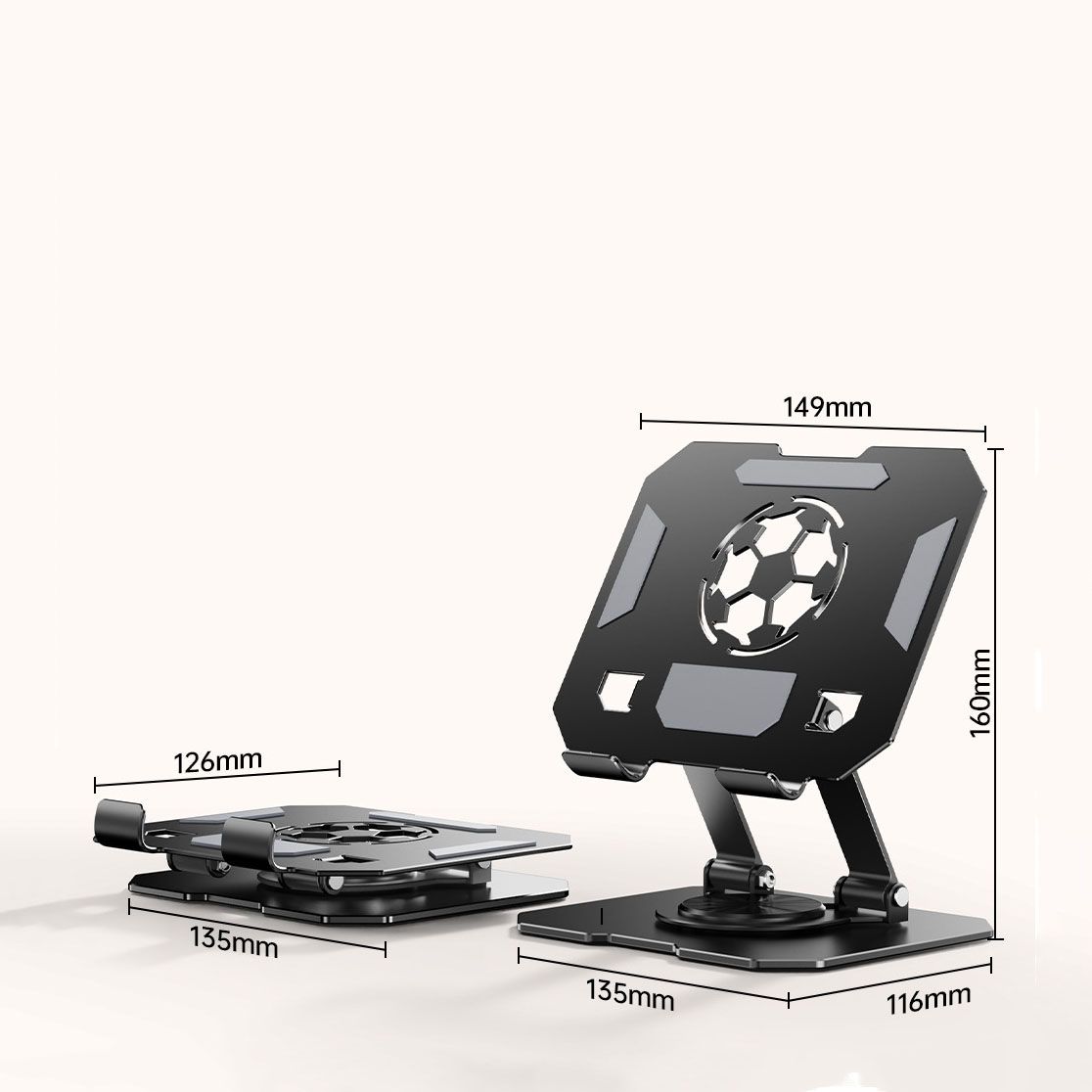 White 360 Degree Rotating Tablet Stand and Foldable LED Desk Lamp Study Set view 7