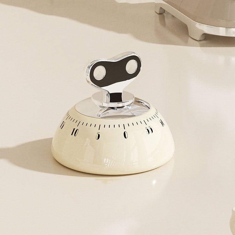 White 60-Minute Magnetic Mechanical Kitchen Timer Countdown Clock for Cooking view 4
