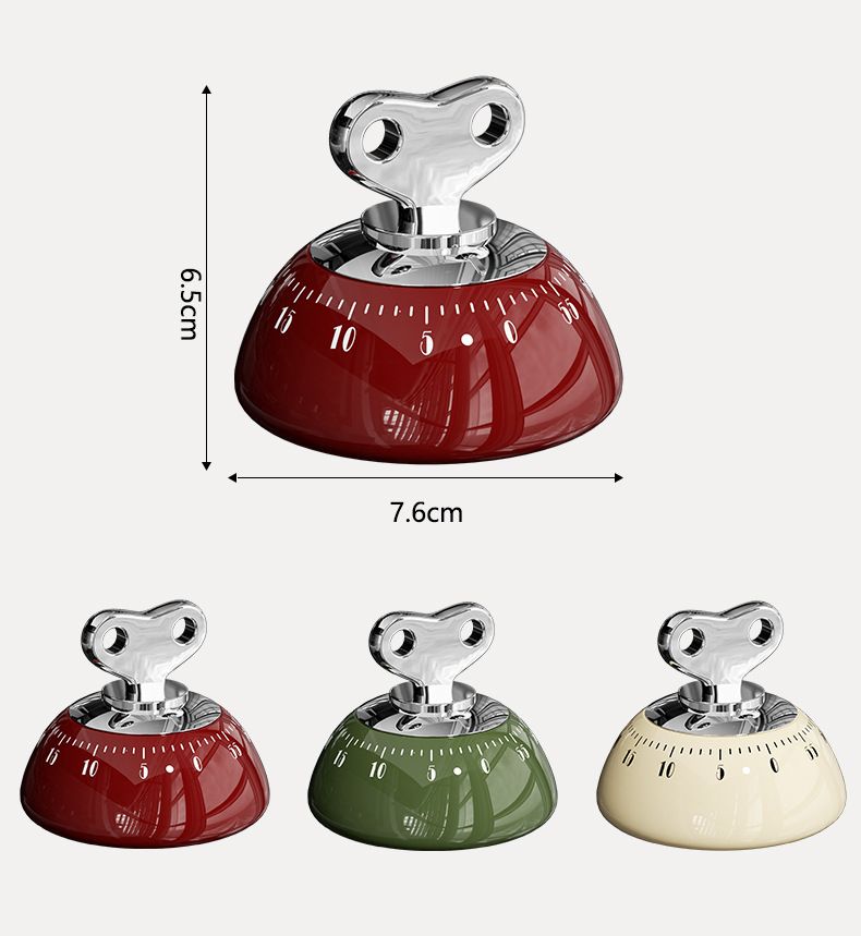 White 60-Minute Magnetic Mechanical Kitchen Timer Countdown Clock for Cooking view 7