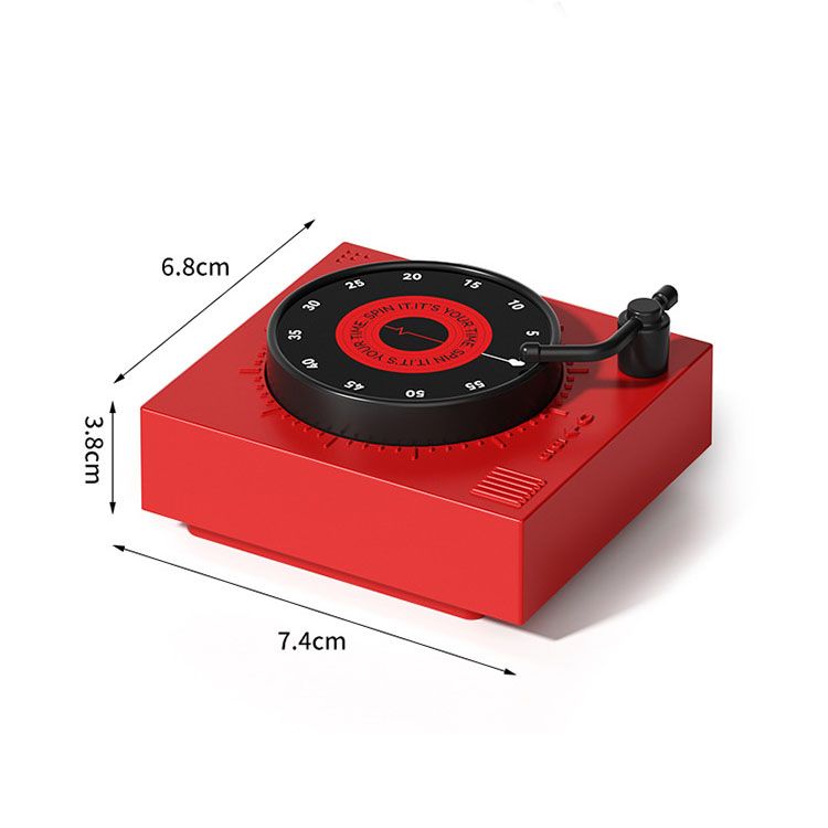 Red Record Player Mechanical Timer Magnet Timer for Study view 7