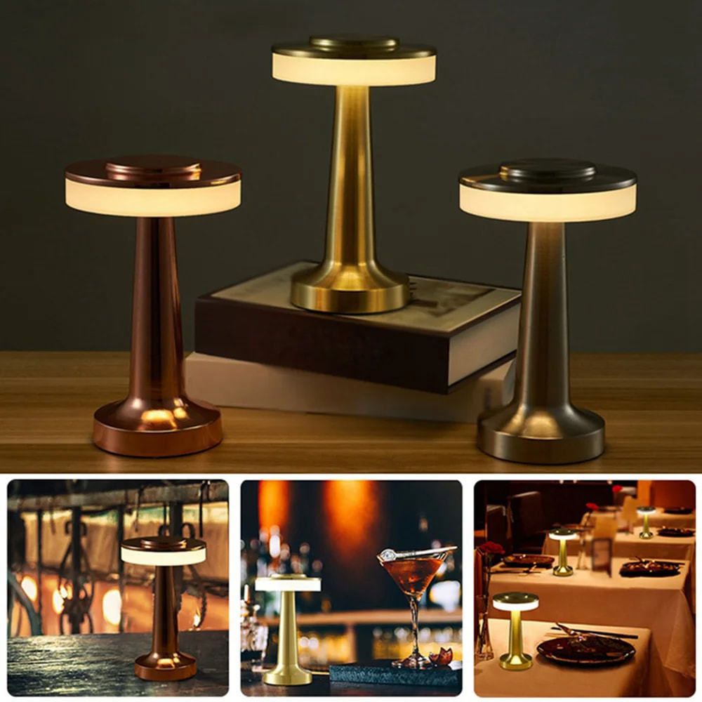 Bronze Rechargeable UFO Table Lamp Touch Control LED Bedside Night Light view 4