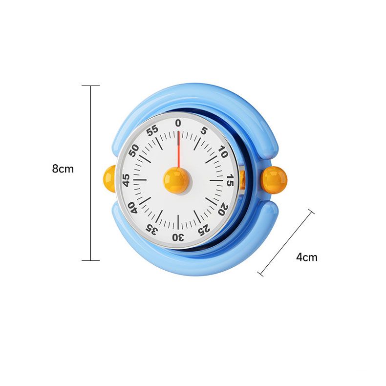 White Visual Mechanical Kitchen Timer with Magnetic Backing - Battery-Free view 6