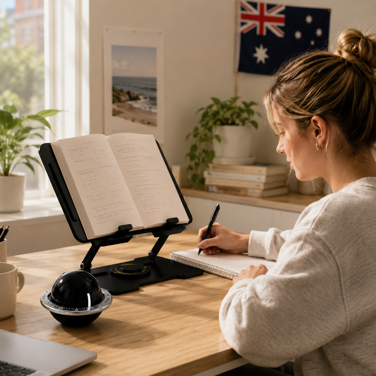 360° Rotating Laptop Stand(Black) & Magnetic Mechanical Timer(Black) Set