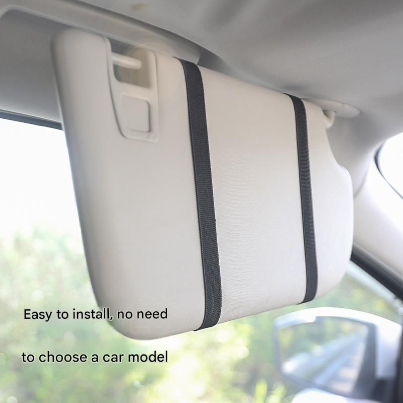 Black LED Car Sun Visor Makeup Mirror with 5x Magnification & Touch Lighting view 3