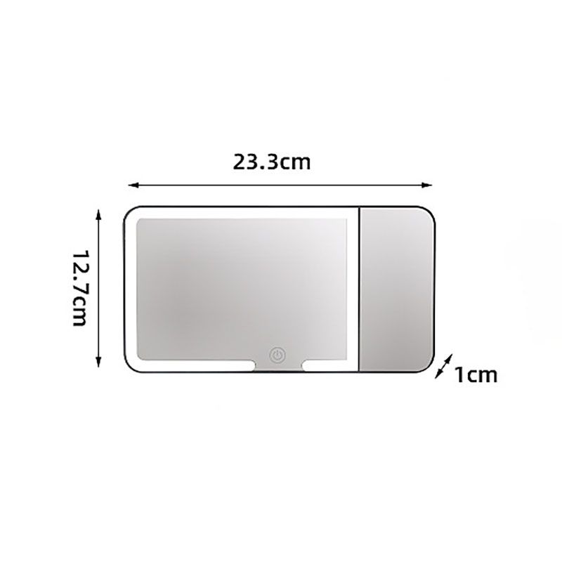 Black LED Car Sun Visor Makeup Mirror with 5x Magnification & Touch Lighting view 10