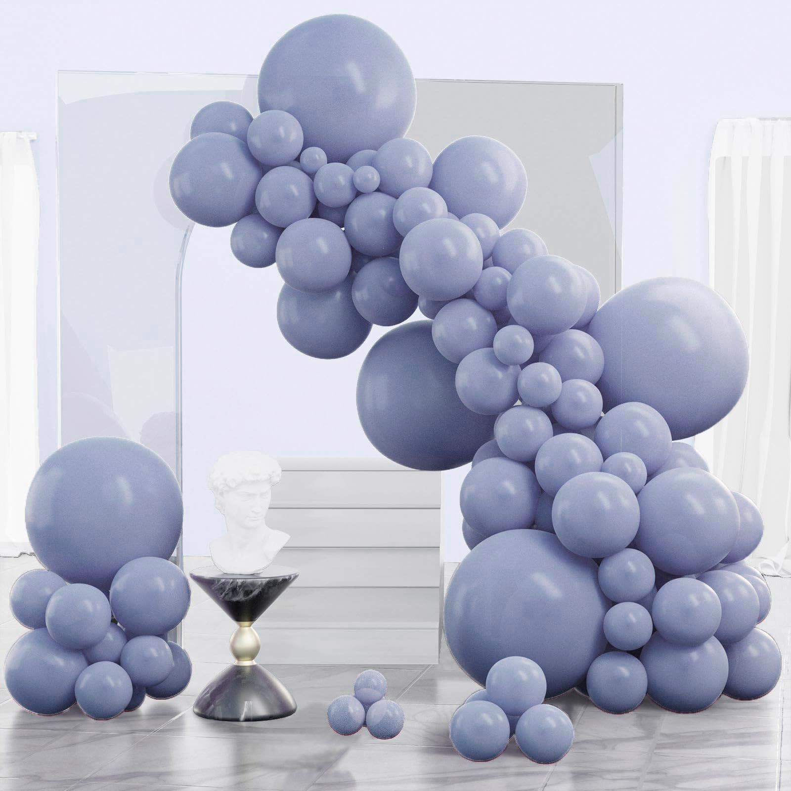 140PCS Grayish blue Balloon Garland Kit Latex Balloon Arch Set for Birthday view 2