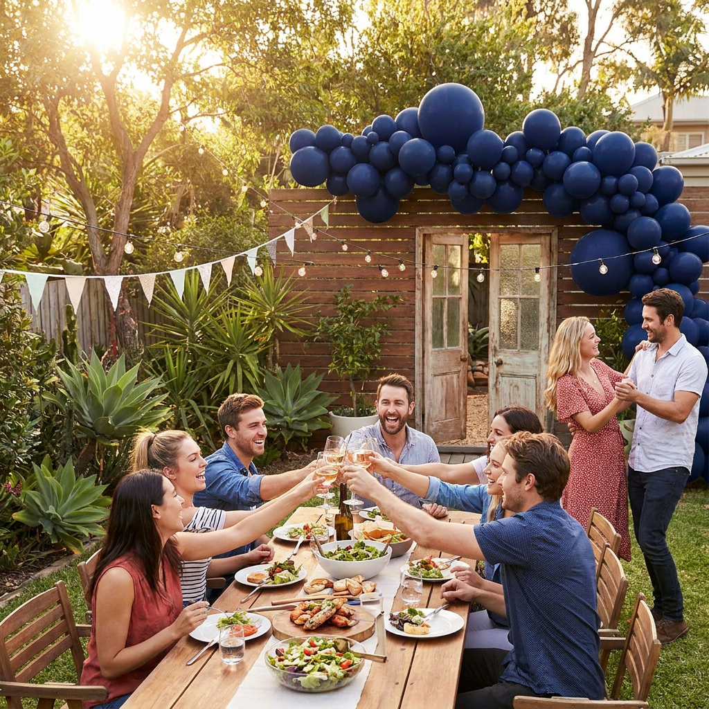 140PCS Dark blue Balloon Garland Kit Latex Balloon Arch Set for Birthday view 3
