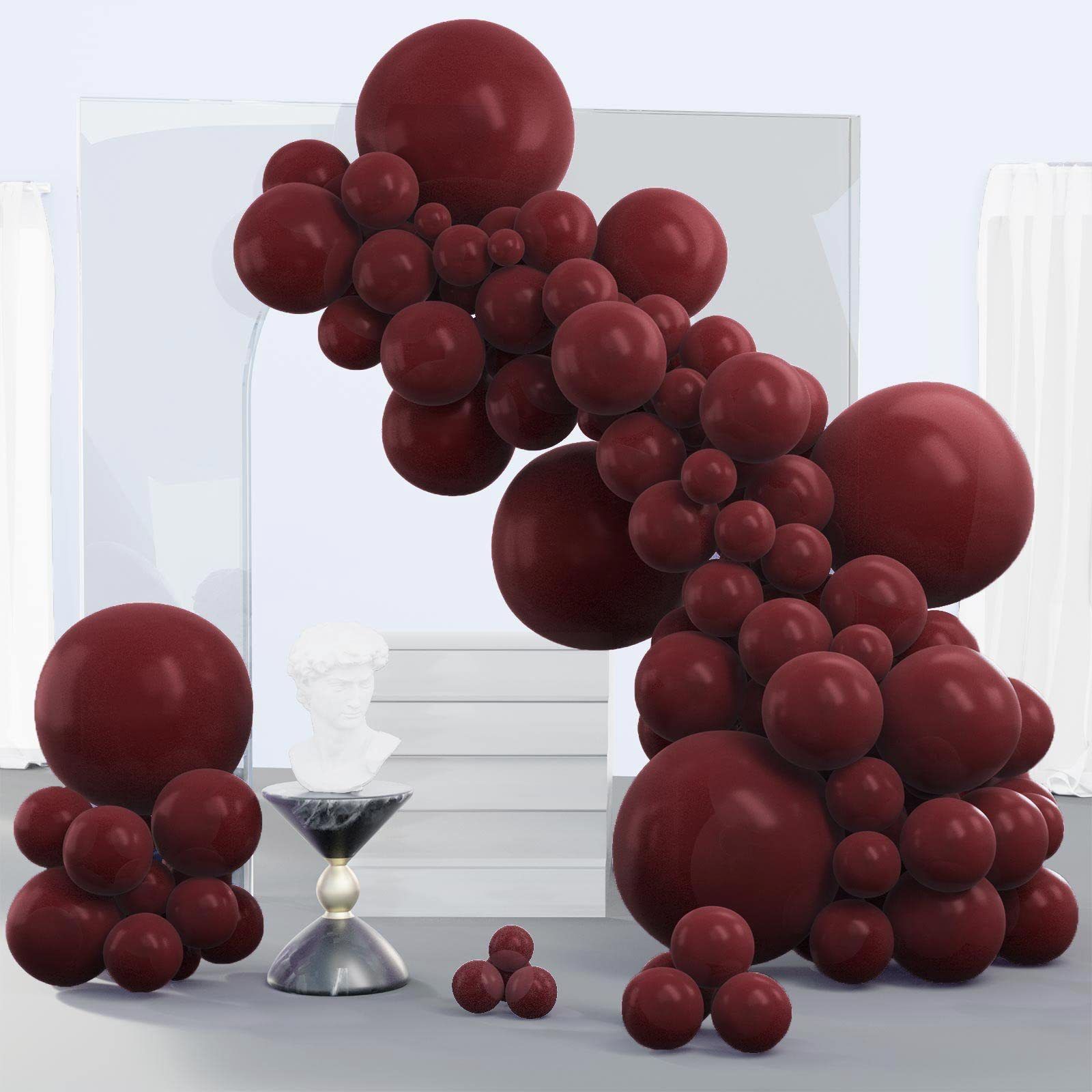 140PCS Wine red Balloon Garland Kit Latex Balloon Arch Set for Birthday view 4