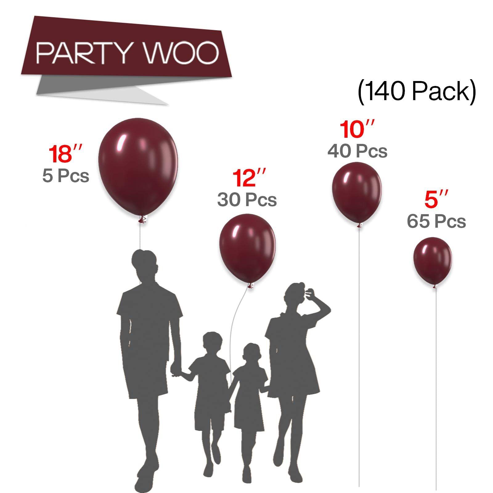 140PCS Wine red Balloon Garland Kit Latex Balloon Arch Set for Birthday view 5