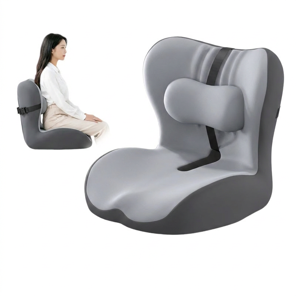 Ergonomic Memory Foam Seat Cushion with two-tone gray Support Integrated One — image 1