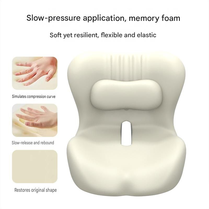 Ergonomic Memory Foam Seat Cushion with two-tone gray Support Integrated One view 7
