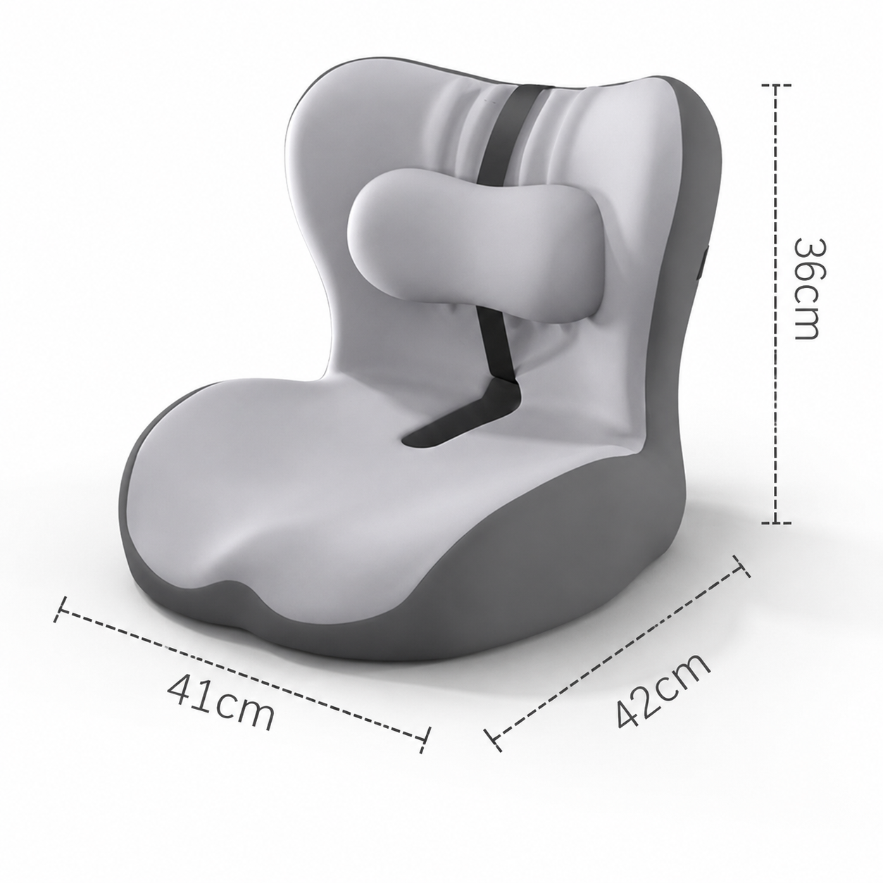 Ergonomic Memory Foam Seat Cushion with two-tone gray Support Integrated One view 9