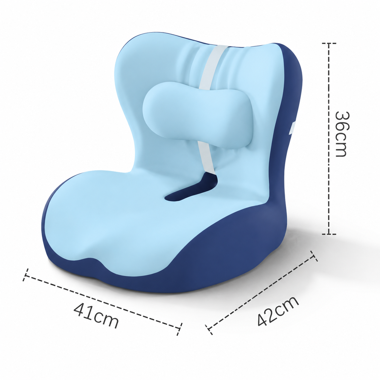 Ergonomic Memory Foam Seat Cushion with two-tone blue Support Integrated One view 6