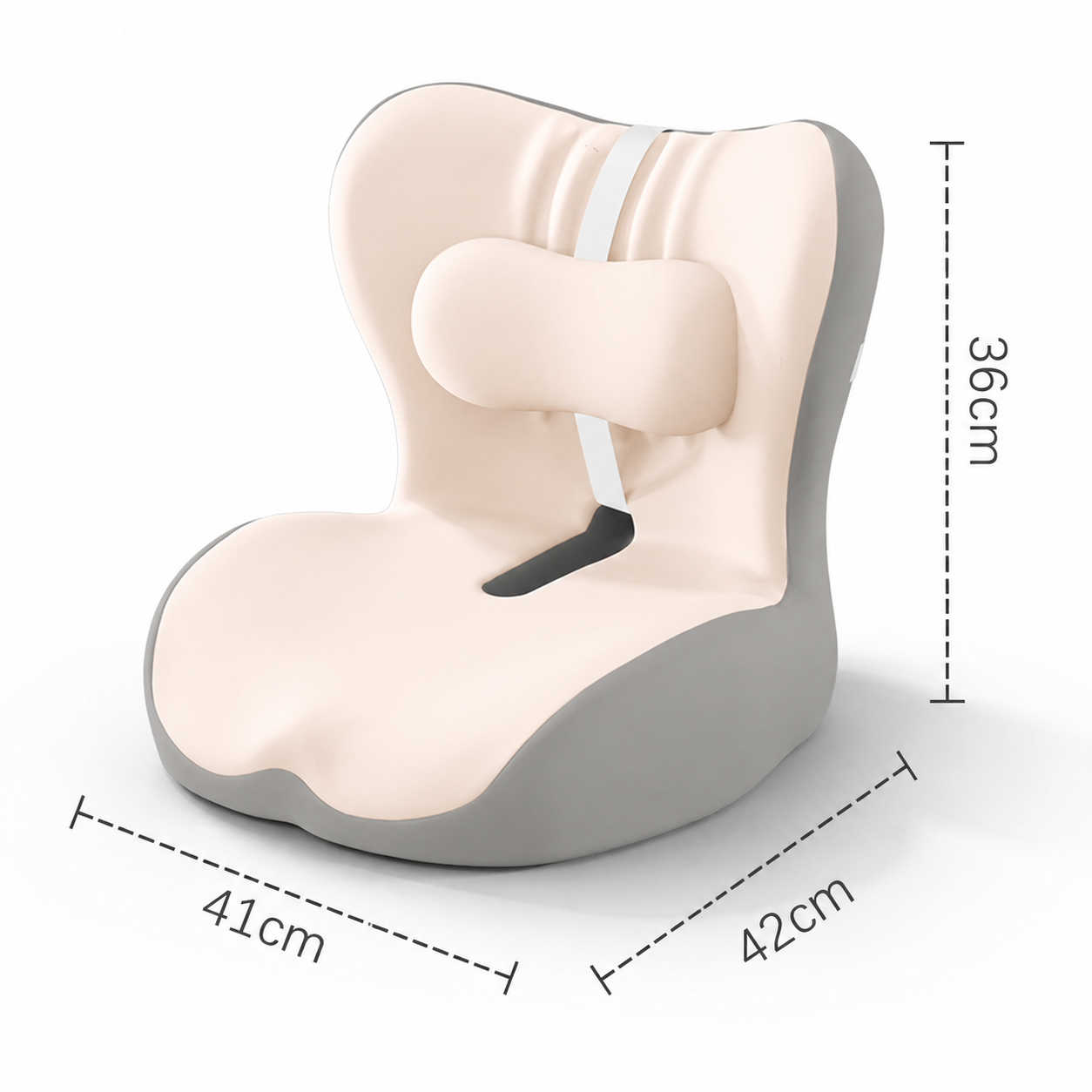 Ergonomic Memory Foam Seat Cushion with beige-gray Support Integrated One view 8
