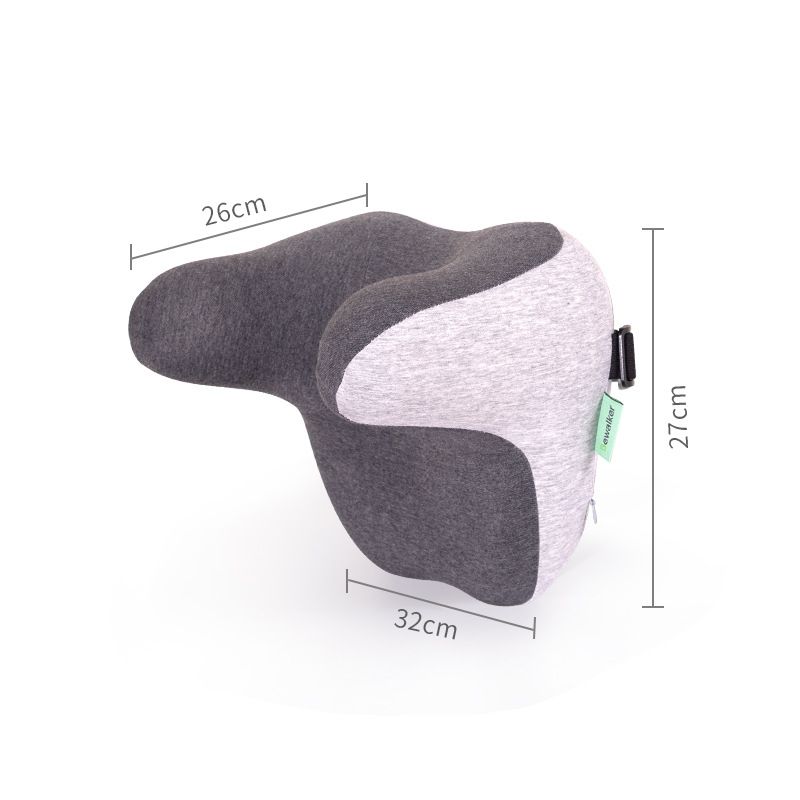 Ergonomic Car Neck Pillow Memory Foam Headrest Cushion (Grey) Adjustable Strap view 8