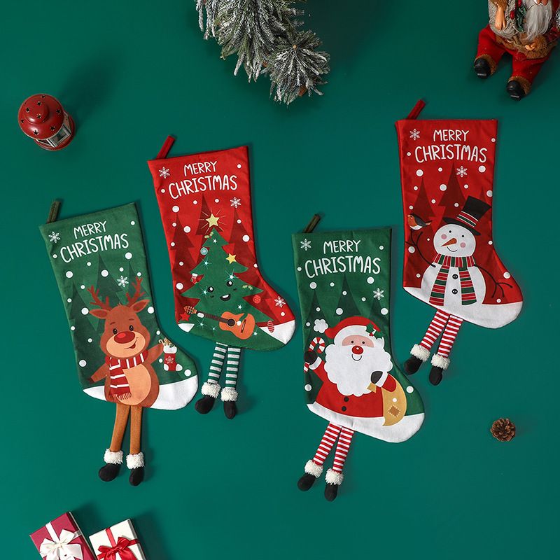 Snowman Hanging Stocking - Festive Red Snowman Design Hanging Sock with view 5