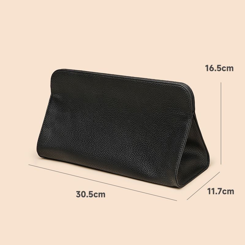 Black Hair Dryer Storage Bag - Faux Leather Travel Organizer with Magnetic Closure view 6