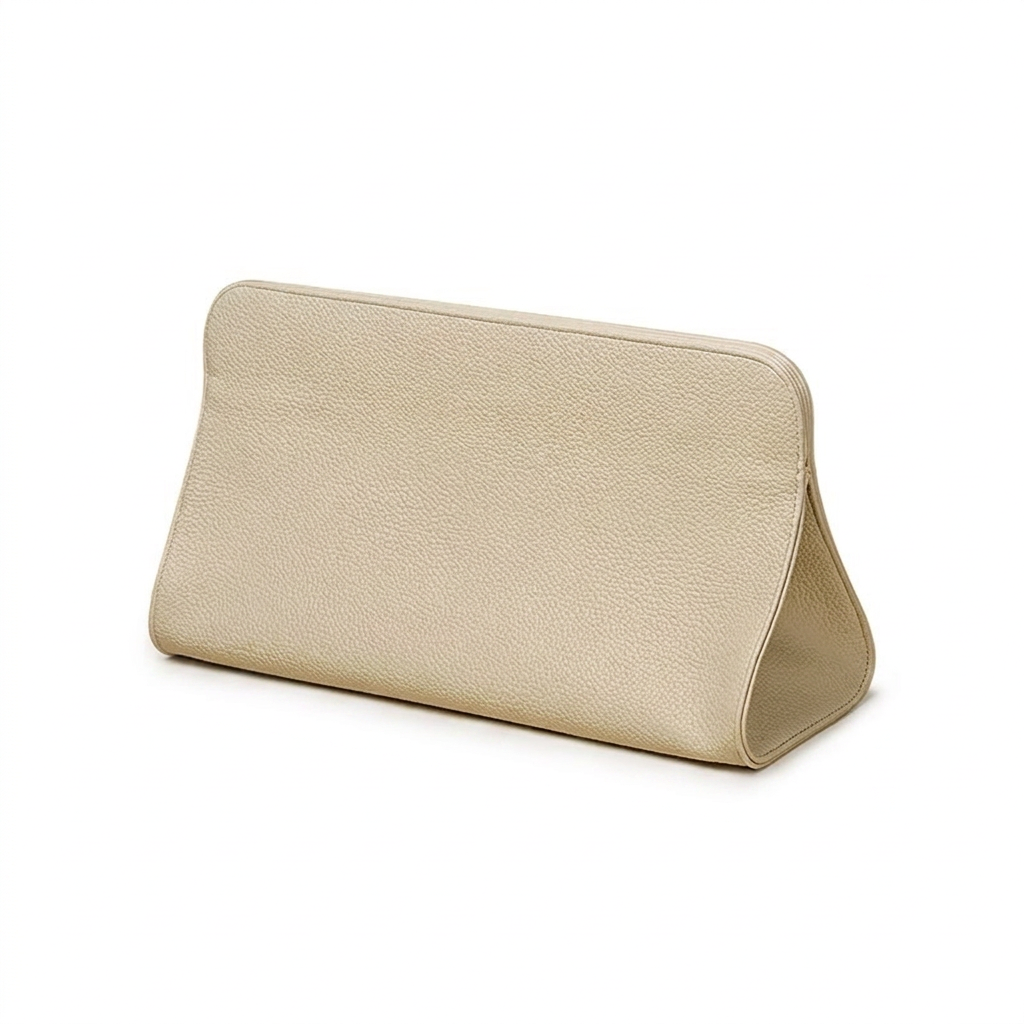 Beige Hair Dryer Storage Bag - Faux Leather Travel Organizer with Magnetic Closure view 2