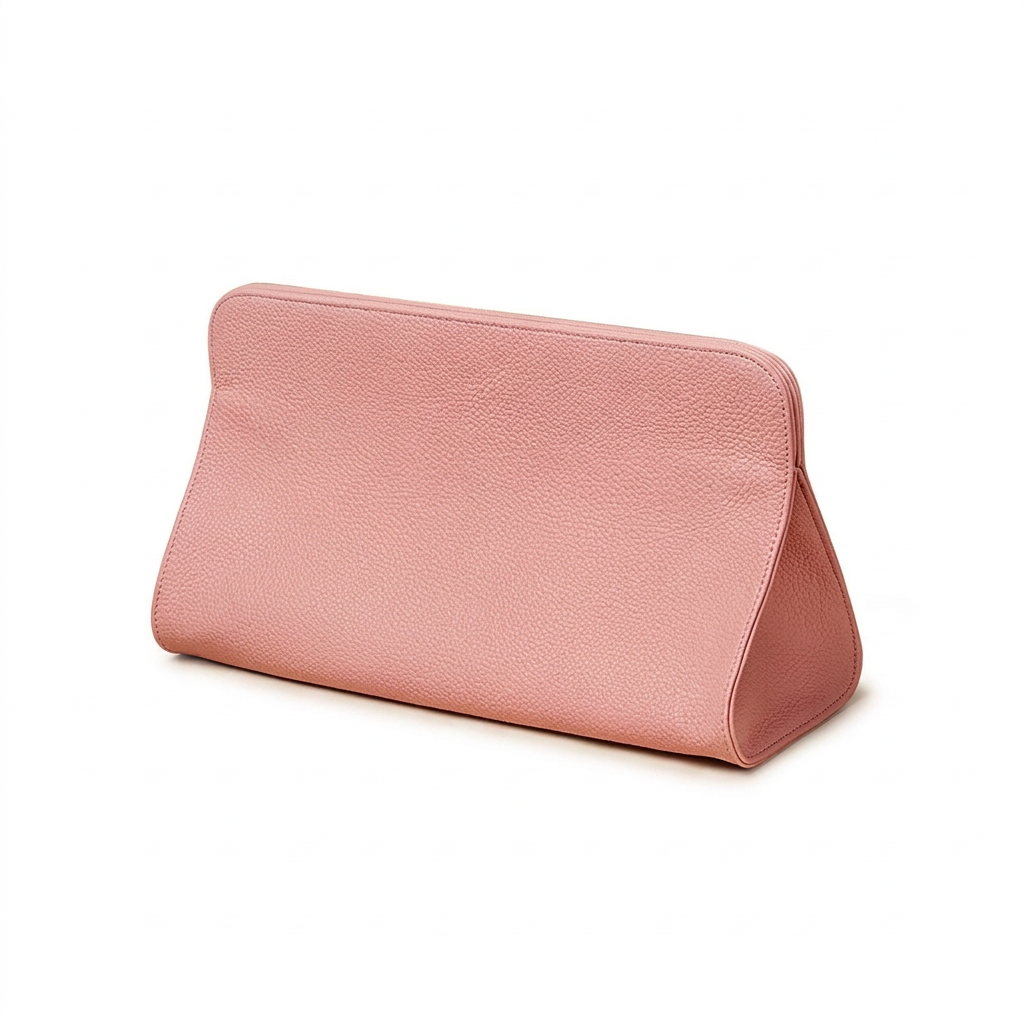 Pink Hair Dryer Storage Bag - Faux Leather Travel Organizer with Magnetic Closure view 3