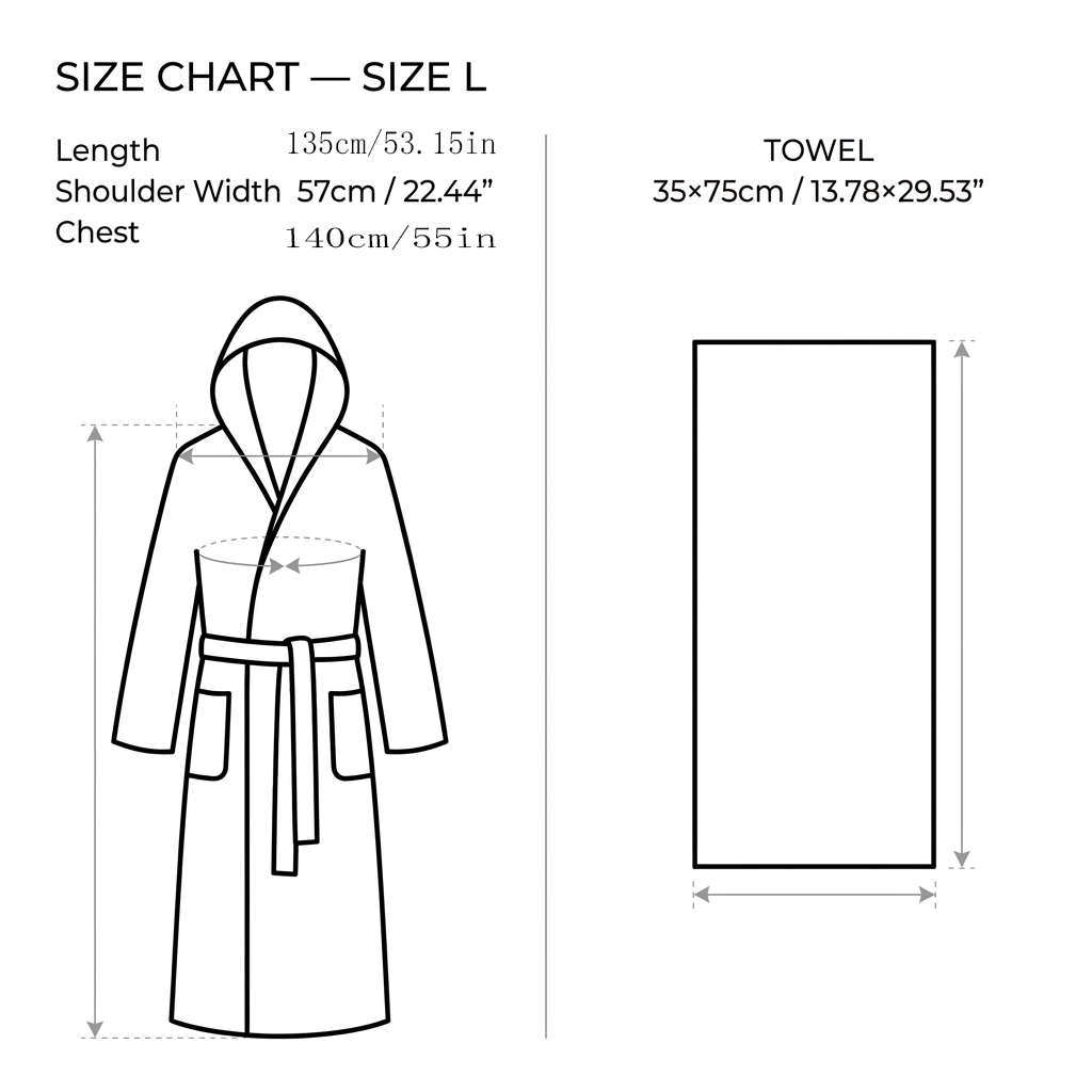 Women's Coral Fleece Hooded Bathrobe (L size) Set with 2 Pineapple Grid Towels view 7