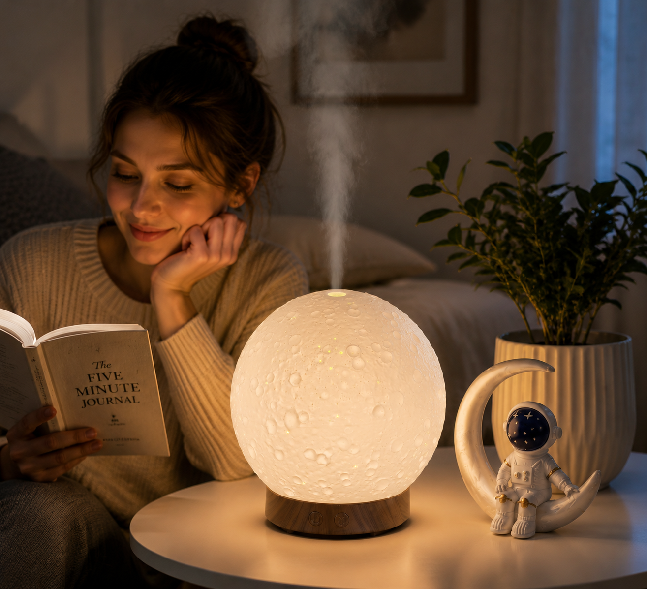 Moonlight Dreams Moon Lamp Humidifier Night Light USB Aroma Diffuser with view 3