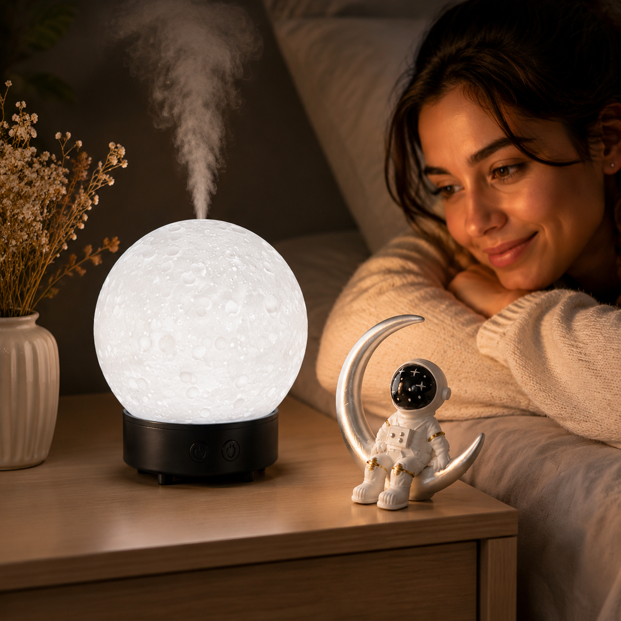 Moonlight Dreams Moon Lamp Humidifier Night Light USB Aroma Diffuser with view 3