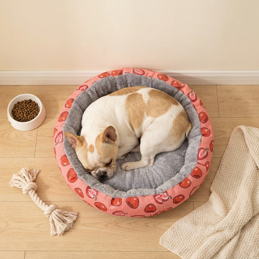 Round Pet Bed for Small Dogs and Cats view 3