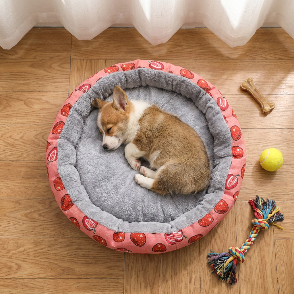 Round Pet Bed for Small Dogs and Cats view 4