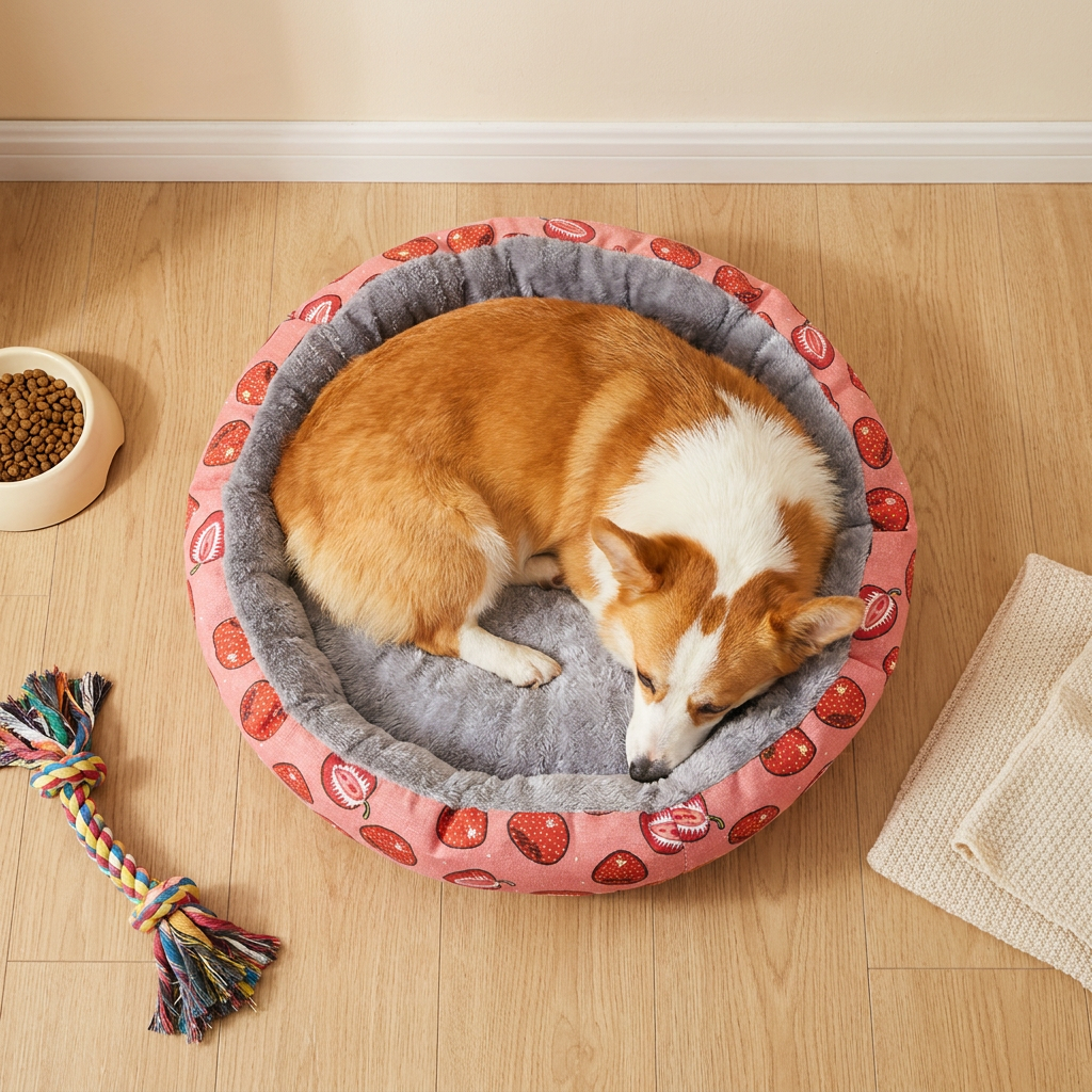 Round Pet Bed for Small Dogs and Cats view 5