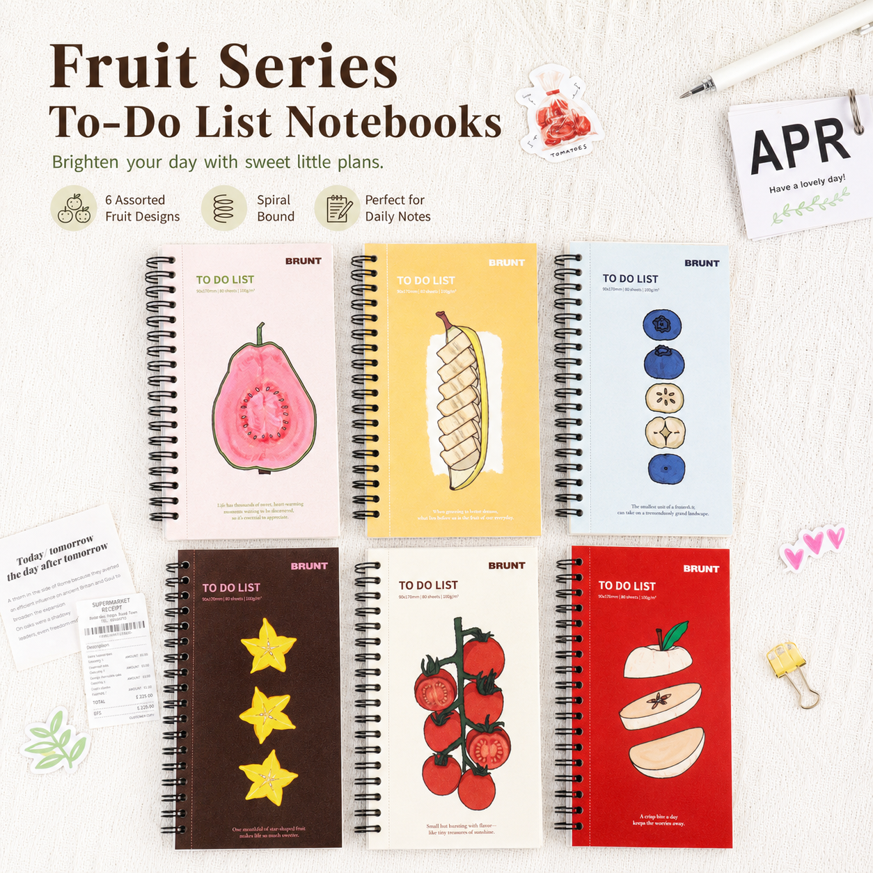 Fruit Series To Do List Notebook (Blueberry) – Spiral Bound Journal with Cute view 6