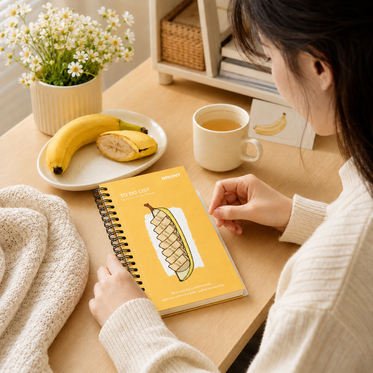 Fruit Series To Do List Notebook (Banana) – Spiral Bound Journal with Cute view 2