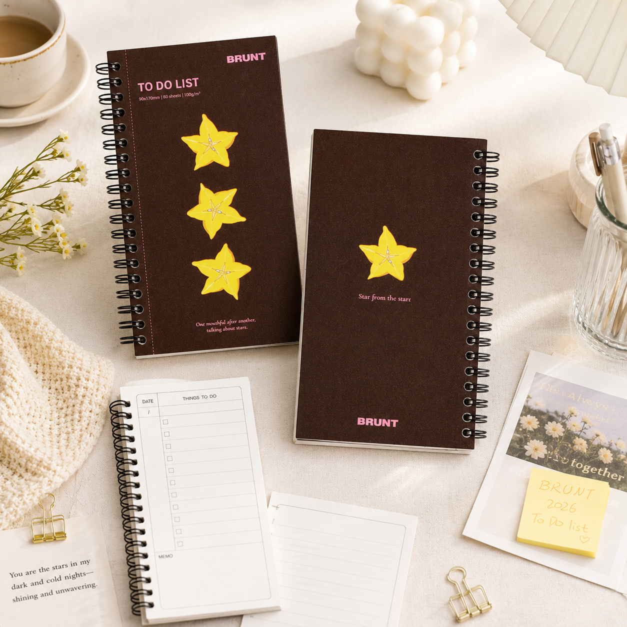 Fruit Series To Do List Notebook (Starfruit) – Spiral Bound Journal with Cute view 2