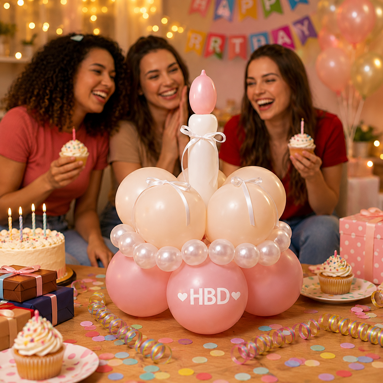 Birthday Cake Balloon Garland Kit (Pink Material kit)– DIY Party Decoration view 2