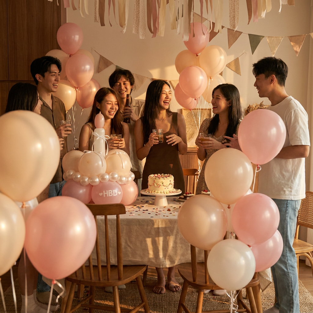 Birthday Cake Balloon Garland Kit (Pink Material kit)– DIY Party Decoration view 3